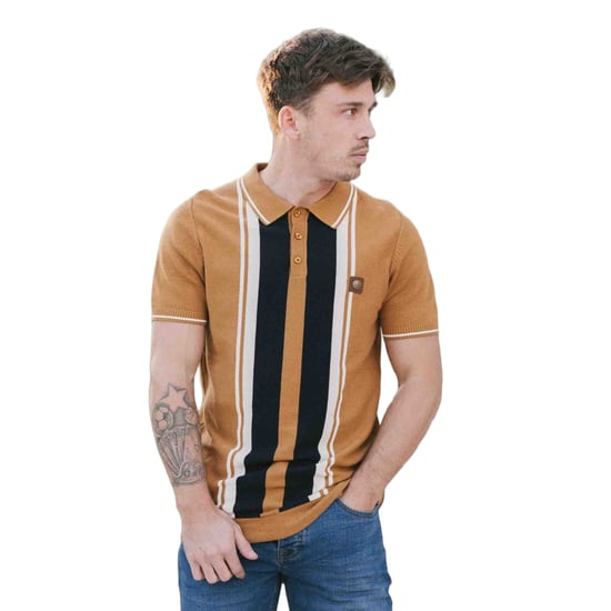Lambretta - "Greco" Poloshirt für Herren kurzärmlig (Tabak) - Image 3