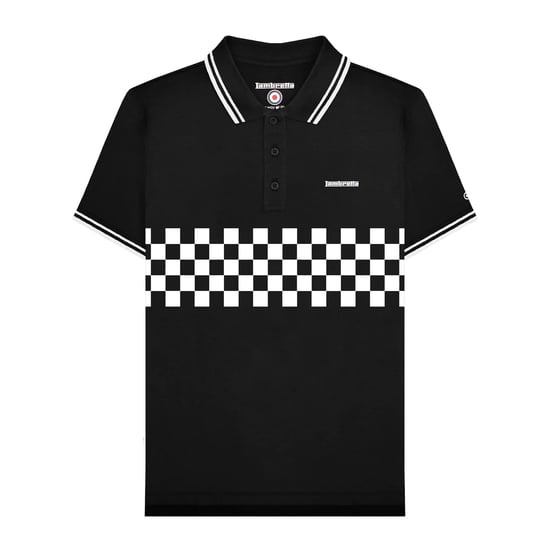 Lambretta - "SS25" Poloshirt Mit kontrastfarbenen Streifen für Herren (Schwarz/Weiß) - Image 1