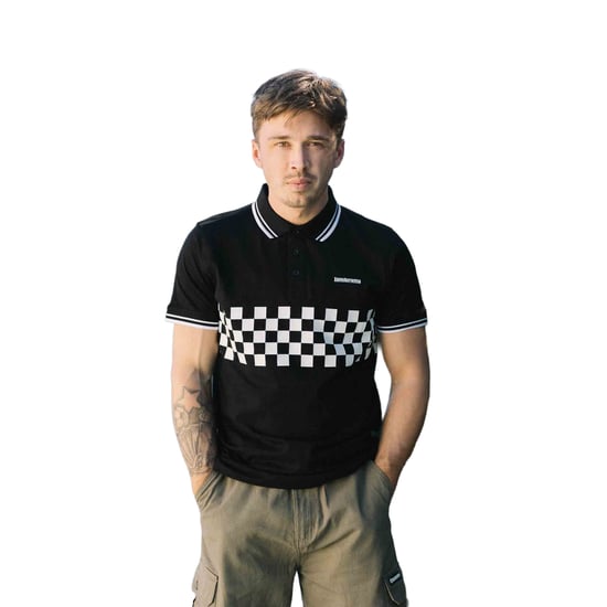 Lambretta - "SS25" Poloshirt Mit kontrastfarbenen Streifen für Herren (Schwarz/Weiß) - Image 3