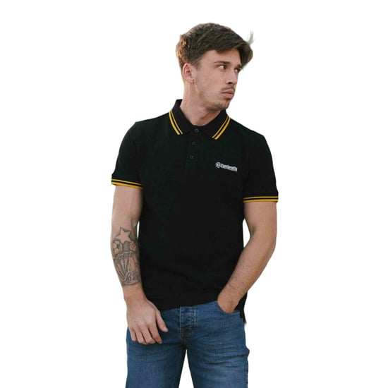 Lambretta - "SS25" Poloshirt für Herren (Schwarz/Gold) - Image 3