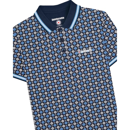 Lambretta - "SS25" Poloshirt für Herren (Marineblau/Azure Blau) - Image 3