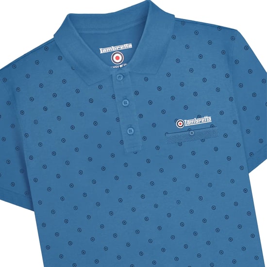 Lambretta - "Premium" Poloshirt Rundum bedruckt für Herren (Dunkelblau/Marineblau) - Image 3