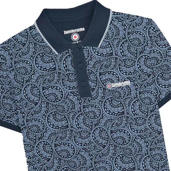 Lambretta - "AW24" Poloshirt für Herren (Marineblau/Blau) - Image 3