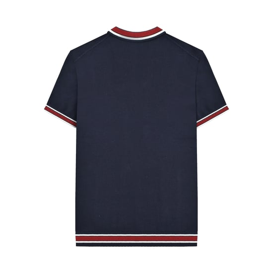 Lambretta - "Valero" Poloshirt Mit kontrastfarbenen Streifen für Herren kurzärmlig (Marineblau) - Image 2