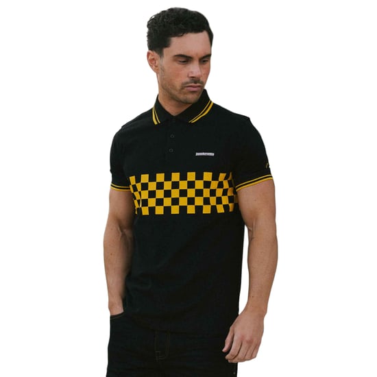 Lambretta - "SS25" Poloshirt Mit kontrastfarbenen Streifen für Herren (Schwarz/Gold) - Image 3