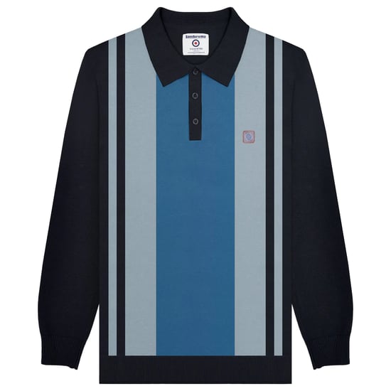 Lambretta - "AW24" Poloshirt Verkleidet für Herren Langärmlig (Marineblau) - Image 1