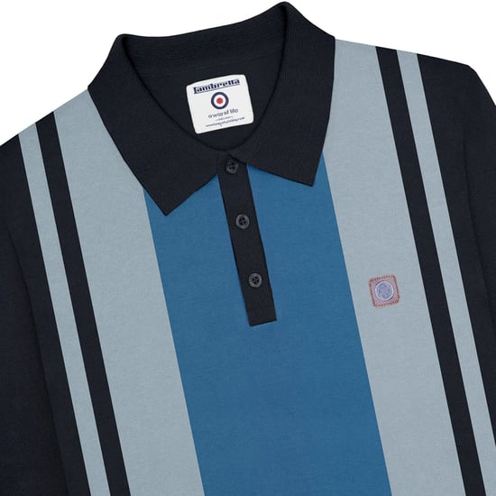 Lambretta - "AW24" Poloshirt Verkleidet für Herren Langärmlig (Marineblau) - Image 3