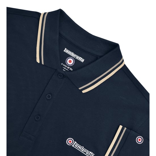 Lambretta - Poloshirt für Herren (Marineblau/Asche/Cremefarbe) - Image 3