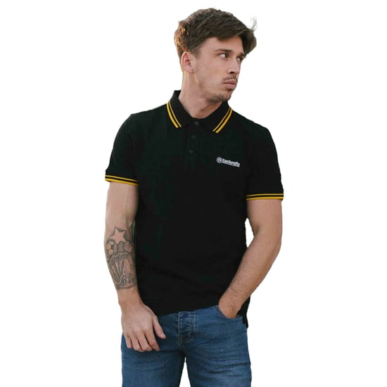 Lambretta - "SS25" Poloshirt für Herren (Schwarz/Gold) - Image 3