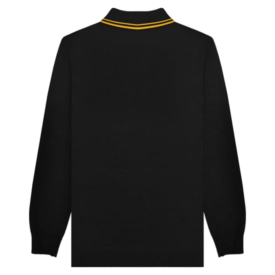 Lambretta - Poloshirt Mit kontrastfarbenen Streifen für Herren Langärmlig (Schwarz/Gold) - Image 2