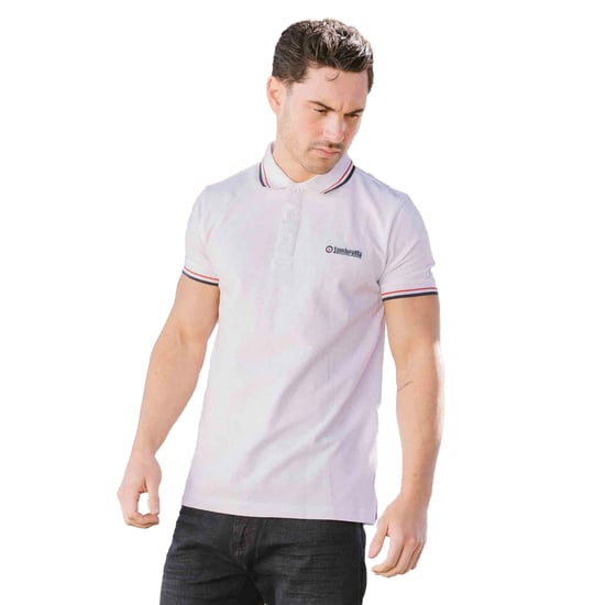 Lambretta - "SS25" Poloshirt für Herren (Weiß/Rot/Marineblau) - Image 3