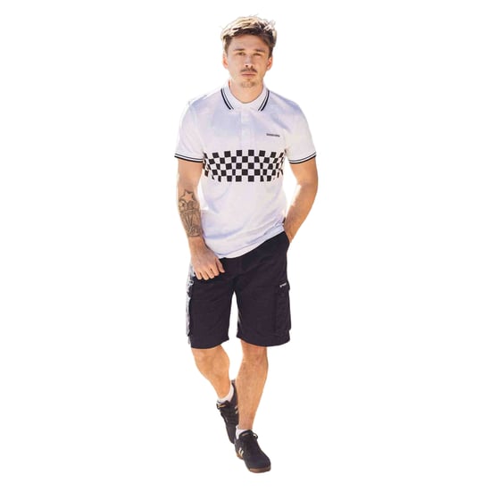 Lambretta - "SS25" Poloshirt Mit kontrastfarbenen Streifen für Herren (Weiß/Schwarz) - Image 3