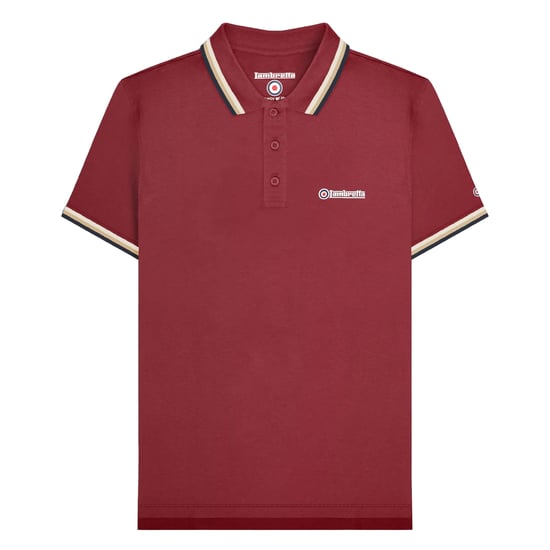 Lambretta - Poloshirt für Herren (Burgunderrot/Cremefarbe/Marineblau) - Image 1