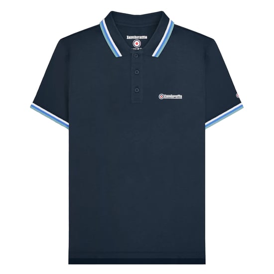 Lambretta - "SS25" Poloshirt für Herren (Marineblau/Weiß/Blau/Rauchblau) - Image 1