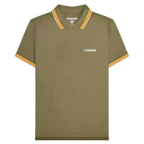 Lambretta - Poloshirt für Herren (Khakigrün/Tabak/Cremefarbe) - Image 1