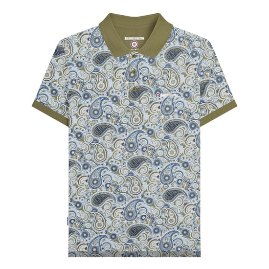 Lambretta - "SS25" Poloshirt Mit Markenzeichen für Herren (Khakigrün/Marineblau) - Image 1