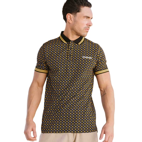 Lambretta - "SS25" Poloshirt für Herren (Schwarz/Gold) - Image 3