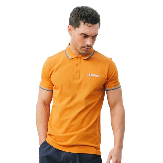 Lambretta - "SS25" Poloshirt für Herren (Orange/Himmel) - Image 3