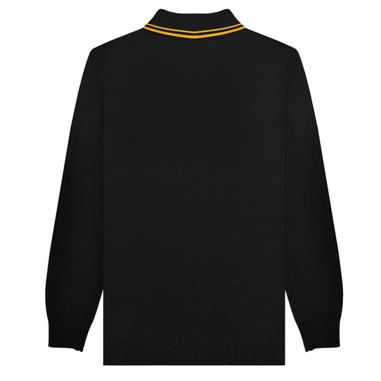 Lambretta - Poloshirt Mit kontrastfarbenen Streifen für Herren Langärmlig (Schwarz) - Image 2