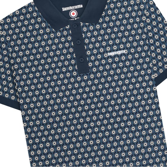 Lambretta - "Roundel" Poloshirt für Herren (Marineblau/Silber) - Image 3
