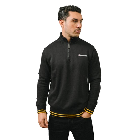 Lambretta - Sweatshirt mit kurzem Reißverschluss für Herren (Schwarz/Gold) - Image 3