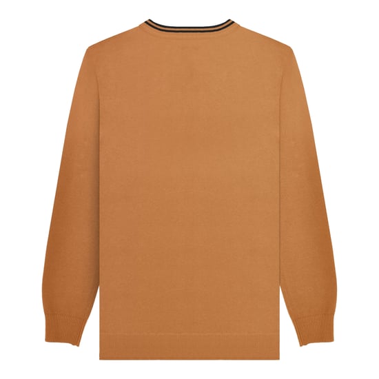 Lambretta - Pullover Mit kontrastfarbenen Streifen für Herren (Tabak/Marineblau) - Image 2