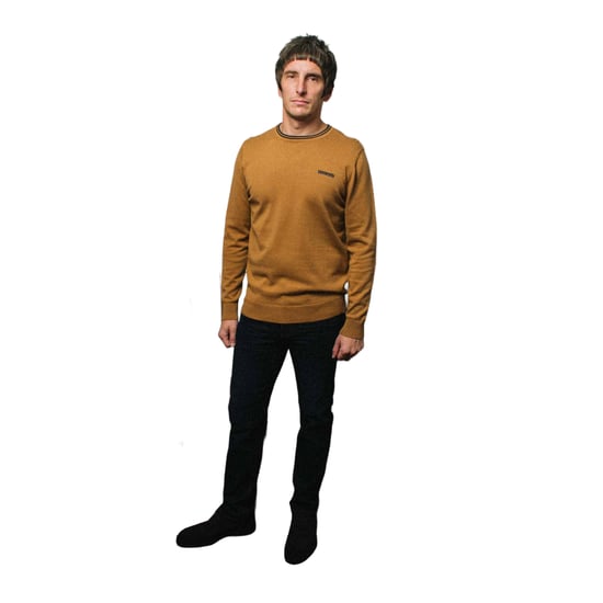 Lambretta - Pullover Mit kontrastfarbenen Streifen für Herren (Tabak/Marineblau) - Image 3