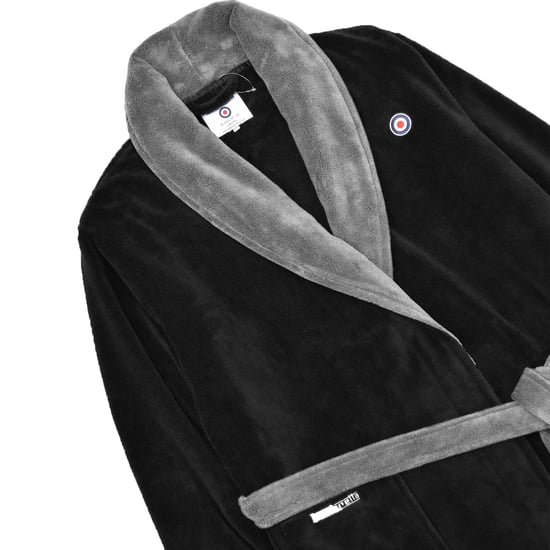 Lambretta - "Luxury AW24" Morgenmantel für Herren (Schwarz/Grau) - Image 2