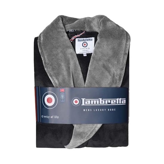Lambretta - "Luxury AW24" Morgenmantel für Herren (Schwarz/Grau) - Image 3