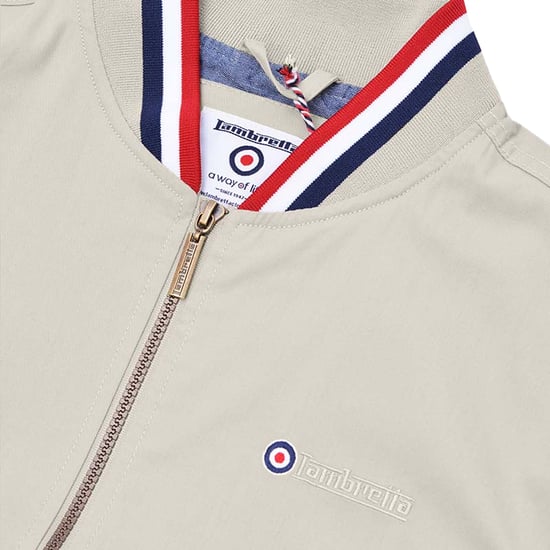 Lambretta - "Monkey" Jacke Mit kontrastfarbenen Streifen für Herren (Steinfarben) - Image 2