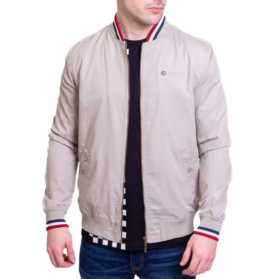 Lambretta - "Monkey" Jacke Mit kontrastfarbenen Streifen für Herren (Steinfarben) - Image 3