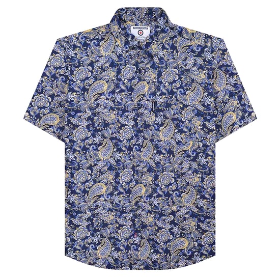 Lambretta - Hemd für Herren kurzärmlig (Marineblau/Weiß) - Image 1