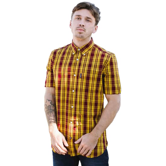 Lambretta - "SS25" Hemd für Herren (Burgunderrot/Gold) - Image 3