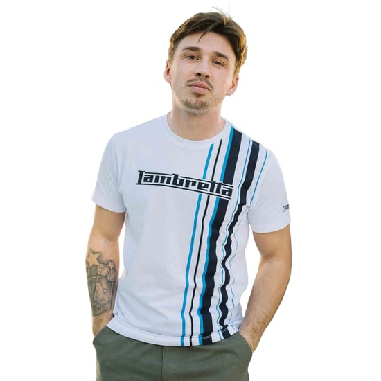 Lambretta - "SS25" T-Shirt für Herren (Weiß/Marineblau/Azurblau) - Image 3