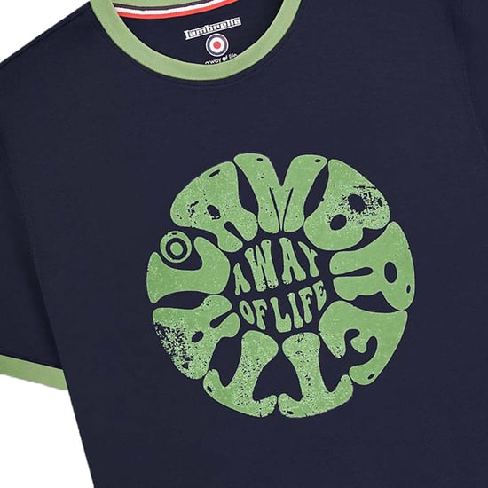 Lambretta - "SS24" T-Shirt Ringer-Stil für Herren - Festival (Marineblau) - Image 2