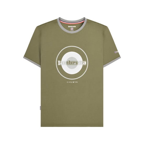 Lambretta - T-Shirt Ringer-Stil für Herren (Khakigrün/Grau) - Image 1