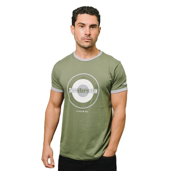Lambretta - T-Shirt Ringer-Stil für Herren (Khakigrün/Grau) - Image 3