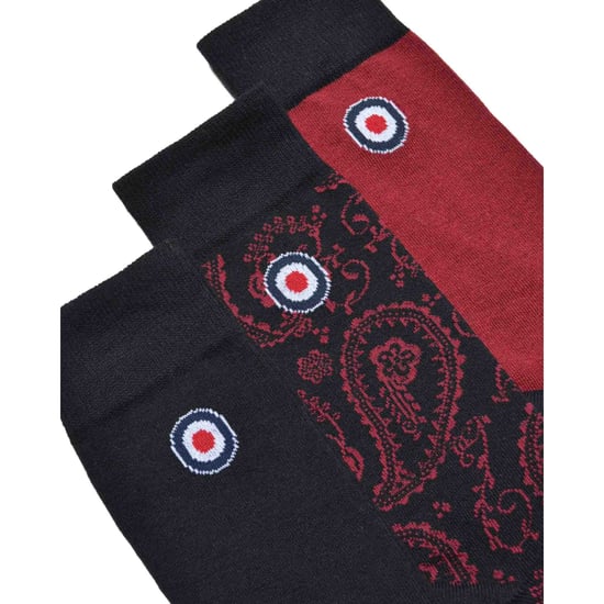 Lambretta - Socken für Herren(3er-Pack) (Schwarz/Burgunderrot) - Image 3