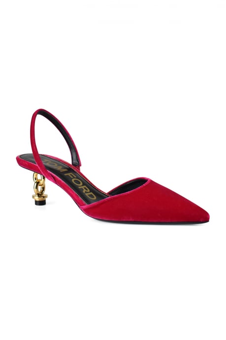 Tom Ford Velvet Chain Pumps Rosa - Image 3