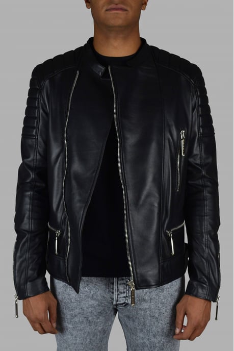 Philipp Plein Biker Jacke Schwarz - Image 4