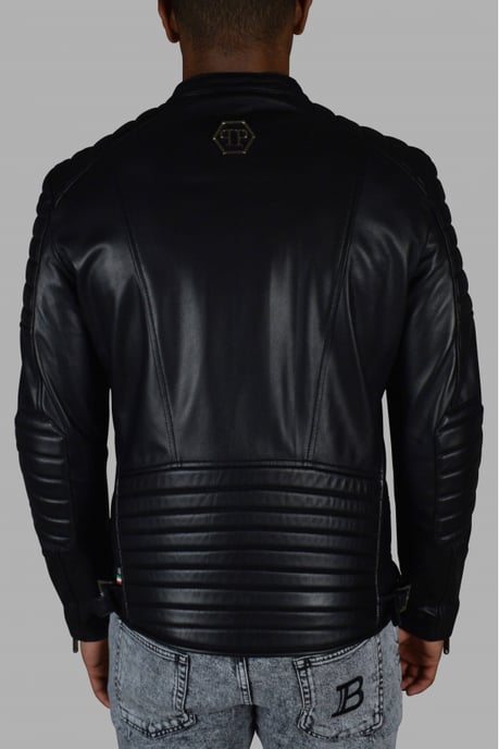 Philipp Plein Biker Jacke Schwarz - Image 5