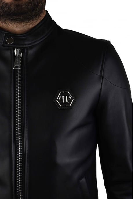 Philipp Plein Biker Jacke Schwarz - Image 2