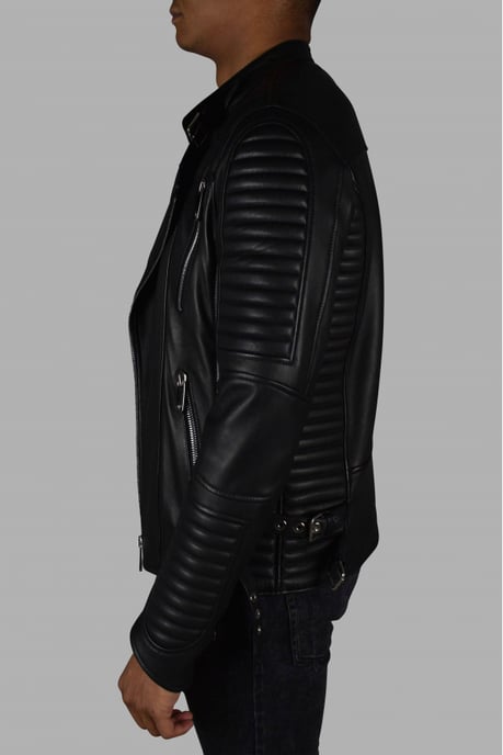 Philipp Plein Biker Jacke Schwarz - Image 4