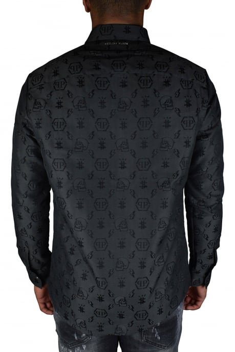 Philipp Plein Hemd LS Monogramm Schwarz - Image 3
