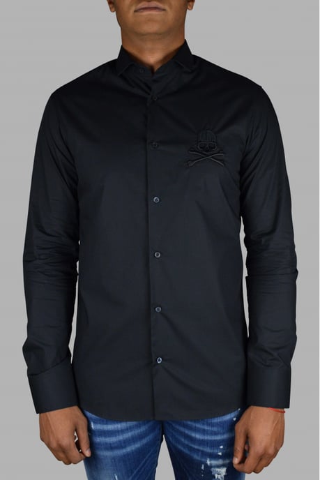 Philipp Plein Diamond Cut LS Skull hemd Schwarz - Image 2