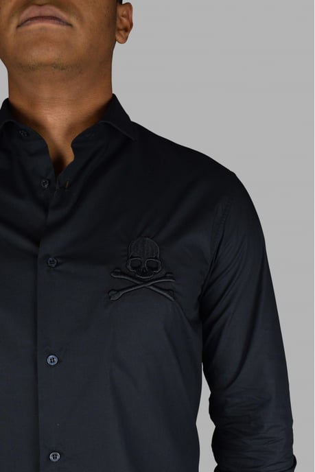 Philipp Plein Diamond Cut LS Skull hemd Schwarz - Image 3