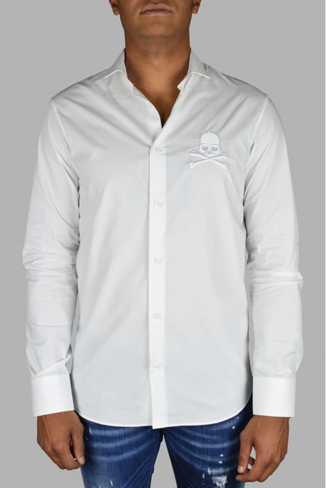 Philipp Plein Diamond Cut LS Skull hemd Weiß - Image 2
