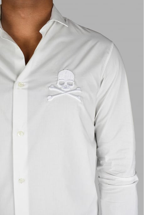 Philipp Plein Diamond Cut LS Skull hemd Weiß - Image 3