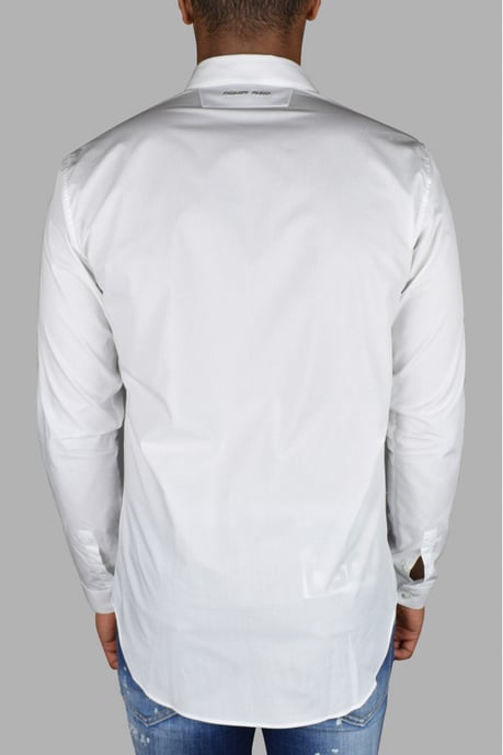 Philipp Plein Gold Cut LS Skull Hemd Weiß - Image 4