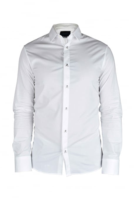 Philipp Plein LS Skull Hemd Weiß - Image 1